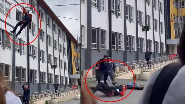 Bakırköy'de okulda tatbikat yapan AFAD görevlisi düşerek yaralandı
