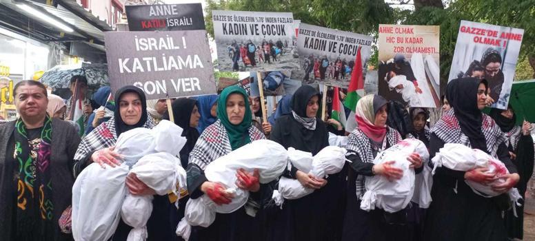 Malatya'da kadınlar Gazzeli anneler için yürüyüş