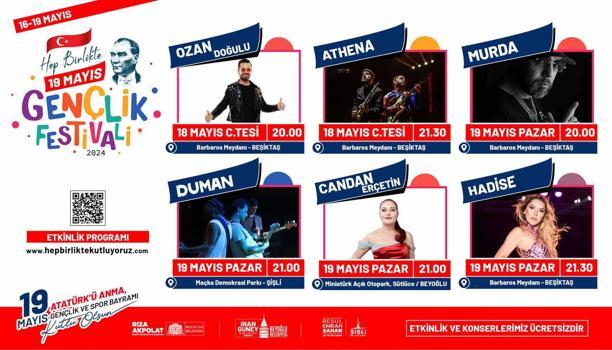 İstanbul'da üç ilçeden ortak 'Hep Birlikte 19 Mayıs Gençlik Festivali'