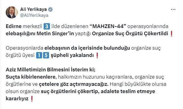 Edirne ve Tekirdağ merkezli suç örgütlerine operasyon: 21 gözaltı