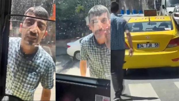 Üsküdar'da İETT otobüsü şoförüne saldırı girişimi kamerada