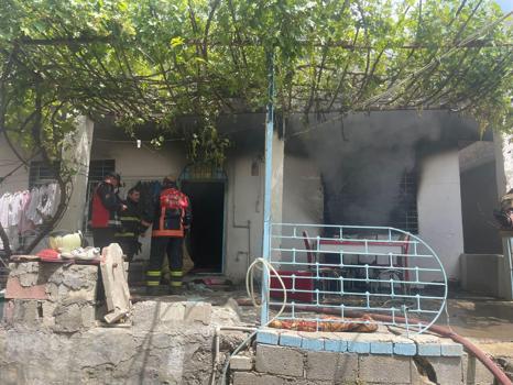 Mardin'de evde yangın; 2 çocuk dumandan etkilendi