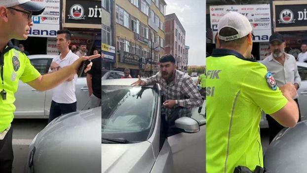 Trafik polisinin üzerine otomobil süren sürücü ile babasına 28 bin lira ceza