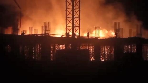 Şırnak’ta yapımı süren hastane inşaatında yangın