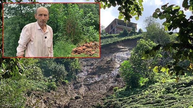 Çay hasadında heyelandan son anda kurtulmuş