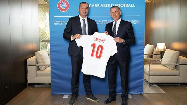 TFF Başkanı Hacıosmanoğlu, UEFA Başkanı Ceferin ile bir araya geldi