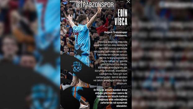 Trabzonspor’da Visca'dan 'kırmızı kart' özrü