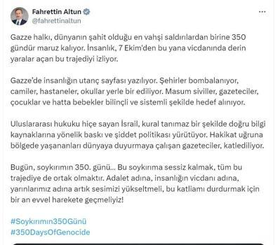 İletişim Başkanı Altun: Soykırıma sessiz kalmak, tüm trajediye ortak olmaktır