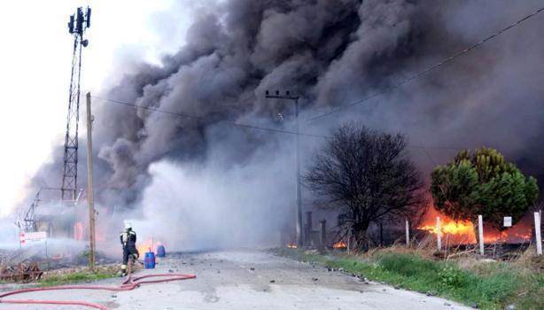 Tekirdağ'da fabrika yangını / Ek fotoğraflar