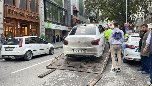 Abartı egzoz ve havalı süspansiyonla yakalandı, otomobili çekildi