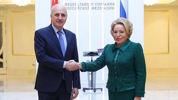 TBMM Başkanı Kurtulmuş, Rusya Federal Meclisi Federasyon Konseyi Başkanı Matviyenko ile görüştü