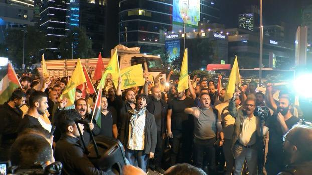 İstanbul-Hizbullah Lideri Hasan Nasrallah'ın öldürülmesi İsrail Başkonsolosluğu önünde protesto edildi