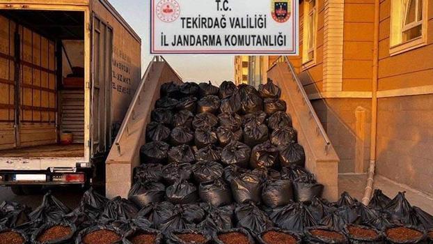 Tekirdağ'da 7,5 ton kaçak tütün ele geçirildi