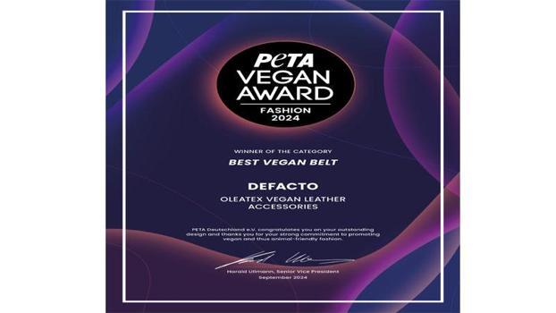 DeFacto'ya PETA'dan 'En İyi Vegan Kemer' ödülü