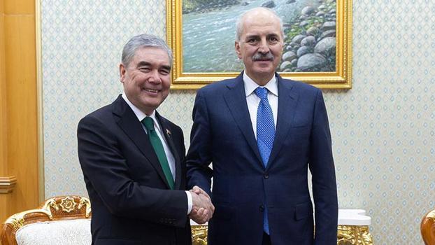 TBMM Başkanı Kurtulmuş, Türkmenistan Milli Lideri Berdimuhammedov ile bir araya geldi