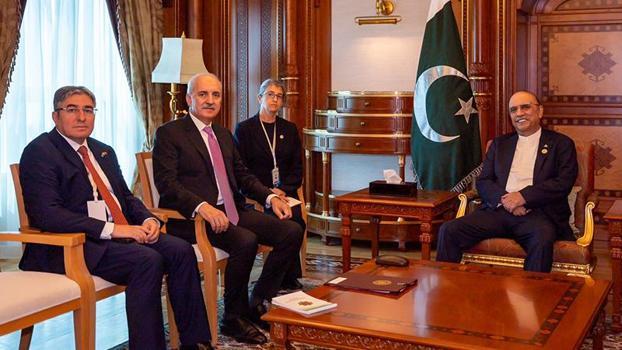 TBMM Başkanı Kurtulmuş, Pakistan Cumhurbaşkanı Zardari ile bir araya geldi