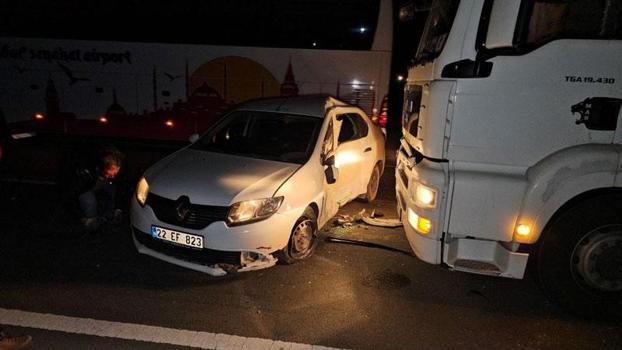 TIR ile çarpışan otomobil ehliyetsiz sürücüsü, 5.46 promil alkollü çıktı