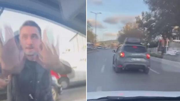 Ataşehir'de trafikte yol verme kavgası kamerada