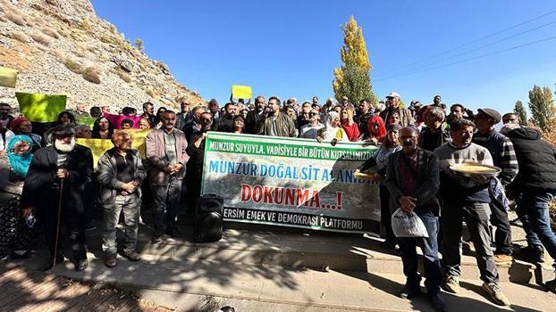 Tunceli'de yöre halkından 'koruma' statüsü düşürülen 'Munzur Gözeleri' için eylem