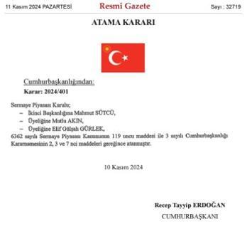 SPK İkinci Başkanlığına Mahmut Sütcü atandı