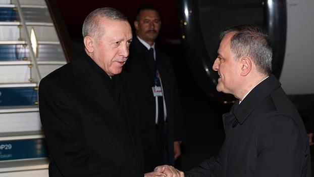 Cumhurbaşkanı Erdoğan, Azerbaycan'ın başkenti Bakü'ye ulaştı