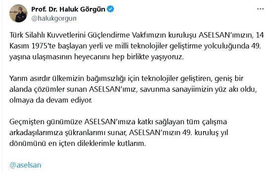 Haluk Görgün: ASELSAN'ımız, savunma sanayiimizin yüz akı oldu, olmaya da devam ediyor