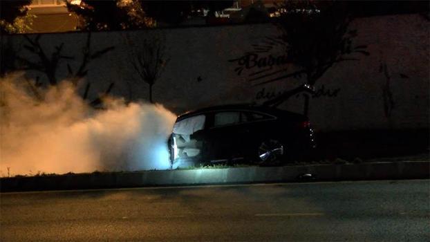 Başakşehir'de otomobilin çarptığı skuterın sürücüsü ağır yaralandı