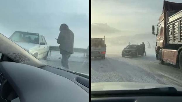 Çorum'da 10 araç zincirleme kazaya karıştı