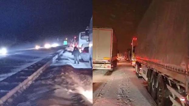 Karabük- Gerede yolu ulaşıma kapandı; eğitime kar engeli