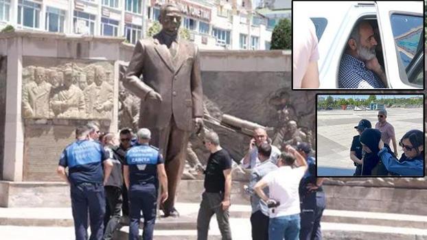 Atatürk Anıtı'na baltayla saldıran dayı ile yeğenin hapis cezası onandı