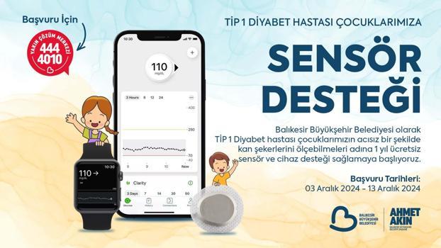 Balıkesir'de diyabet hastası çocuklara sensör ve insülin pompası desteği