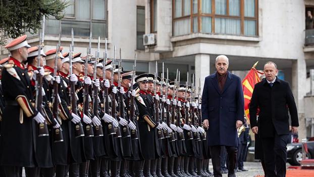 TBMM Başkanı Kurtulmuş, Kuzey Makedonya Meclis Başkanı Gaşi ile bir araya geldi