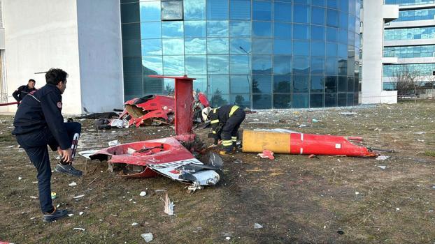 Muğla'da hastaneye çarpan helikopter düştü