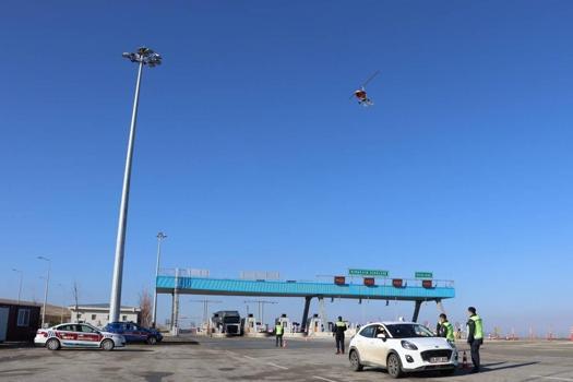 Kırşehir'de havadan trafik denetimi yapıldı