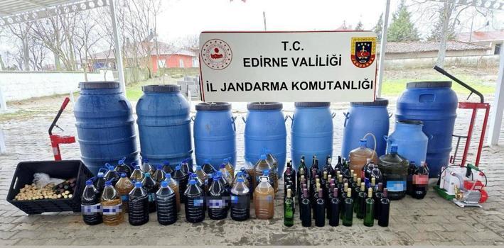 Edirne'de 1560 litre 'sahte şarap' ele geçirildi