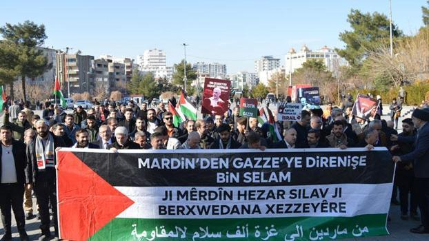 Mardin’deki İsrail protestosunda, saldırılarda öldürülen gazeteciler anıldı