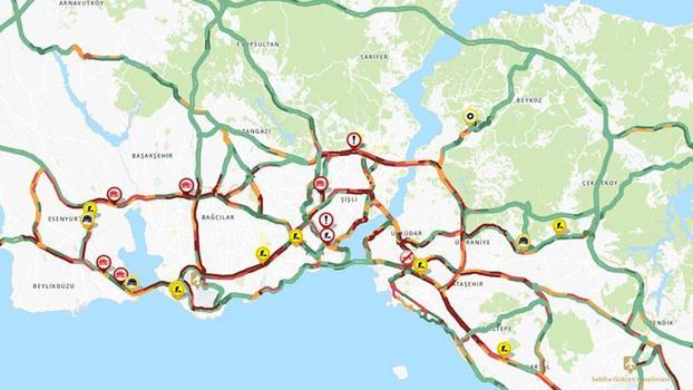 İstanbul'da trafik yoğunluğu yüzde 81'e ulaştı