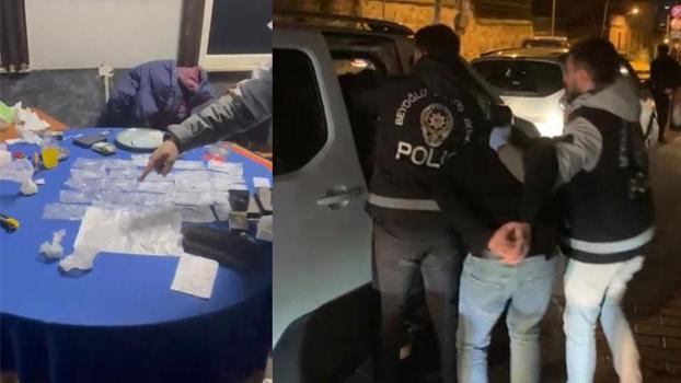Taksim'de kıraathaneye kumar operasyonu; uyuşturucu paketlerken yakalandılar