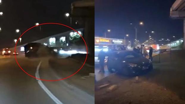 Sürücüsünün makas attığı otomobil, 2 araca çarptı; kaza kamerada