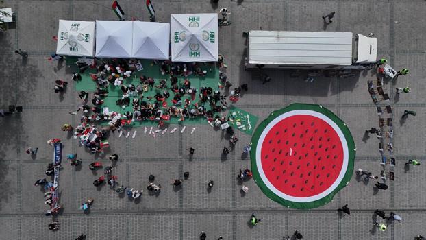 İstanbul’da kadınlardan Gazze’ye destek eylemi