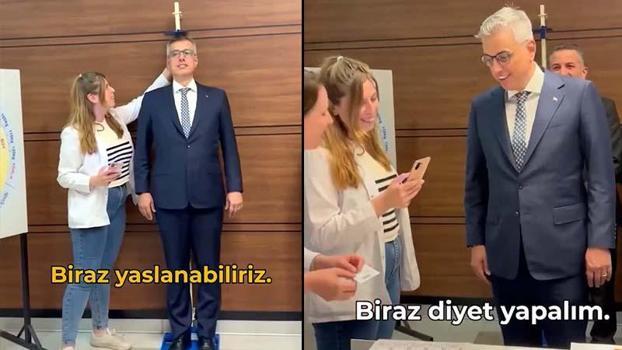 Bakan Memişoğlu, vücut kitle indeksini ölçtürdü