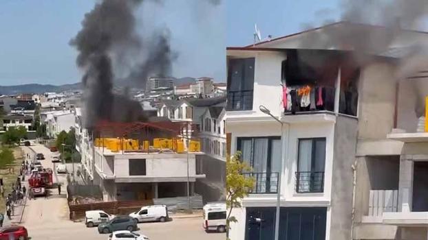 Yangın çıkan daire, kullanılamaz hale geldi