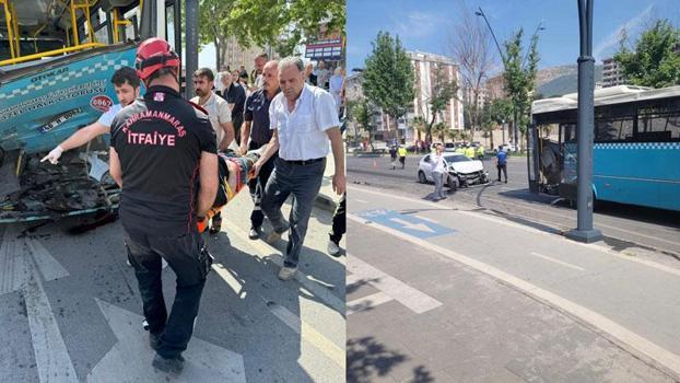 Otomobil, halk otobüsüne çarptı: 1 ölü, 8 yaralı