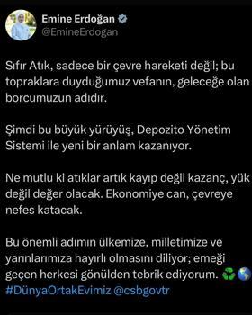 Emine Erdoğan: Ne mutlu ki atıklar artık kayıp değil