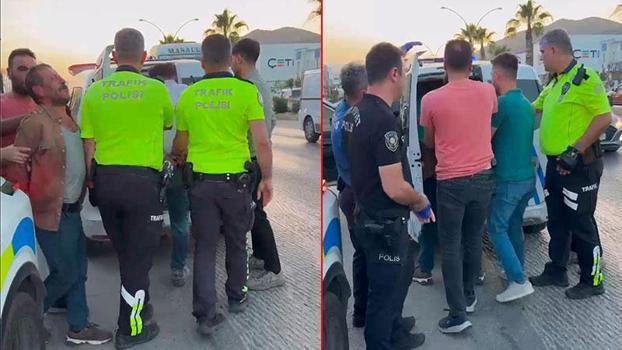Bodrum'da makas atarak ilerleyen alkollü sürücü ile arkadaşları polise saldırdı; 3 gözaltı