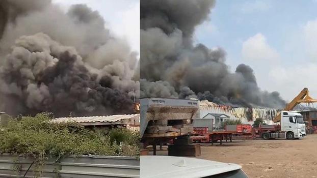 Mersin'de pamuk deposunda yangın