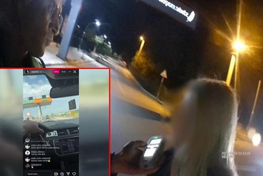 Ehliyetine 2043 yılına kadar el konulan sürücü, direksiyon başından canlı yayın yaptı