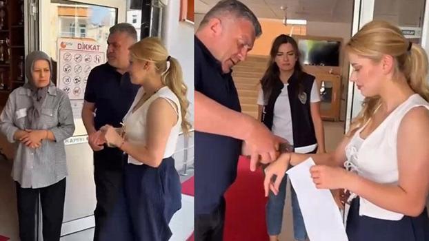 Başkanın pense ile müdahalesi kamerada; takıyı kesti, adayı sınava yetiştirdi