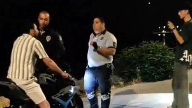 Avcılar Sahili'nde motosikletliyle güvenlik görevlileri arasında 'Yasak' tartışması