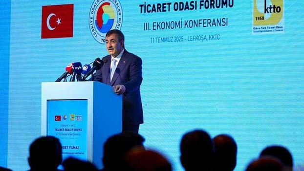 Cumhurbaşkanı Yardımcısı Yılmaz, Türkiye-KKTC Ticaret Odası Forumu 3’üncü Ekonomi Konferansı’na katıldı